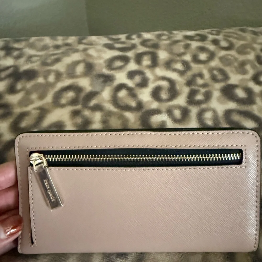 kate spade Black and Blush Leather Long Wallet